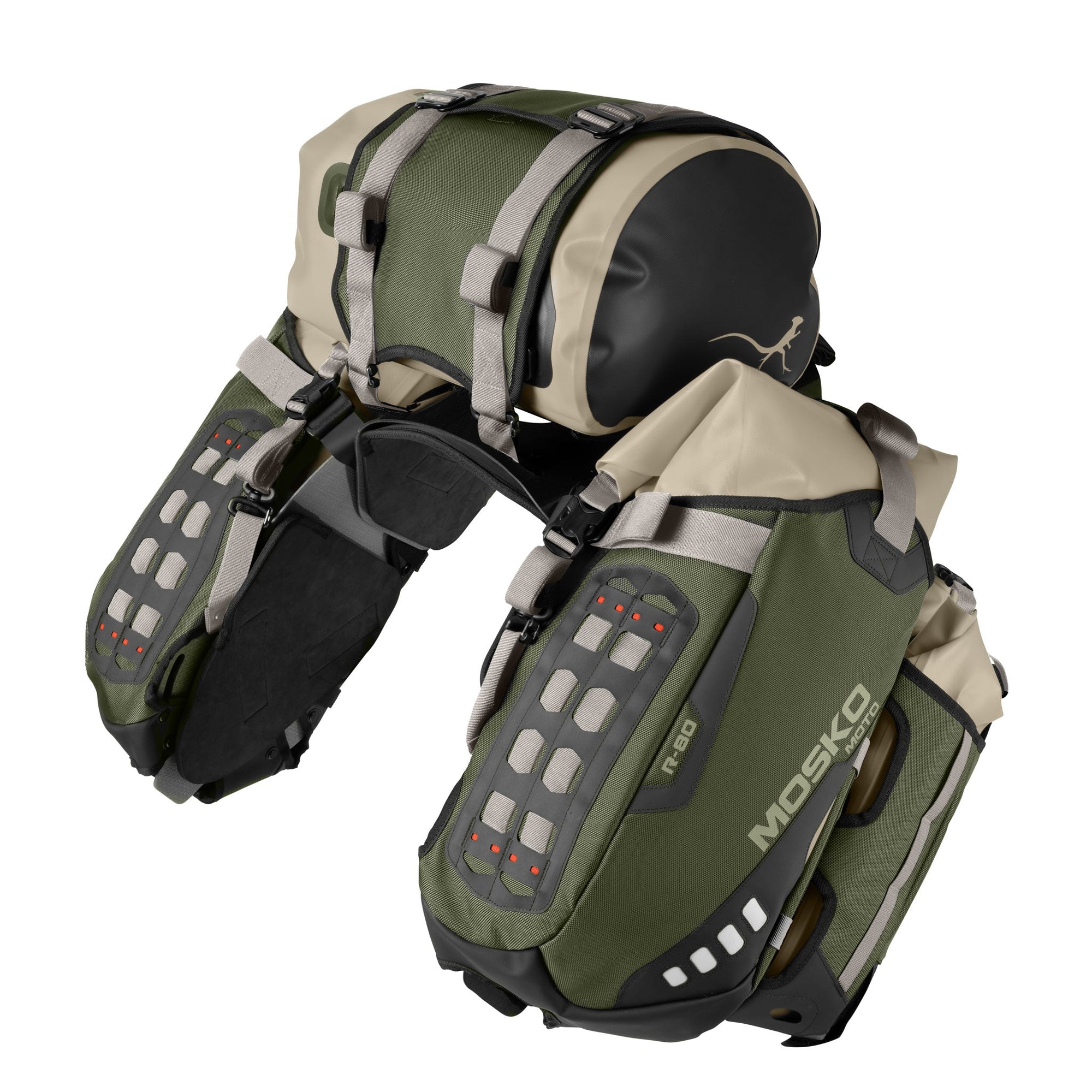 Mosko Moto Rackless System Woodland / Two Aux Pox (Standard) Reckless 80L (V4.0) [reckless-80l-v4-0-base:woodland, aux-pox-4l-v2:woodland|qty:2]